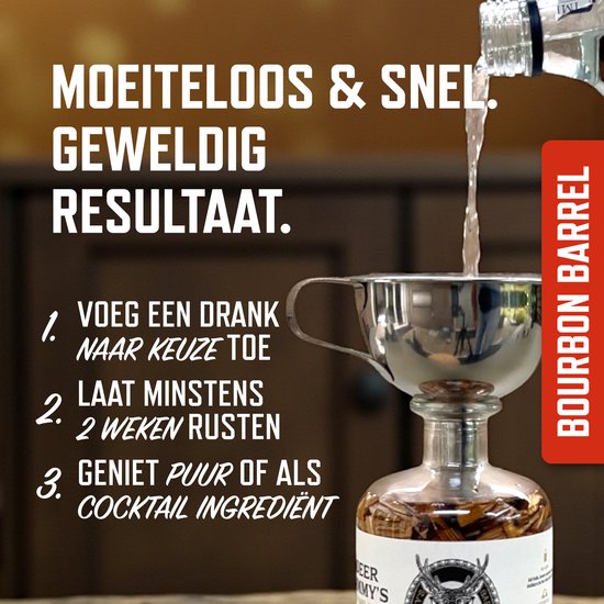 Deer Jimmy’s® Make Your Own Whiskey / Legendary Drink – Batch 23: Whiskey Kentucky Bourbon Barrel Chips – Maak je eigen drank met eiken houtsnippers van een premium whiskey vat