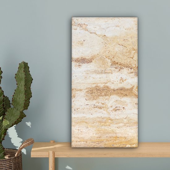 Tableau sur toile Marbre - Sable - Texture - 20x40 cm - Décoration murale
