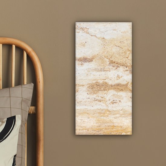 Tableau sur toile Marbre - Sable - Texture - 20x40 cm - Décoration murale