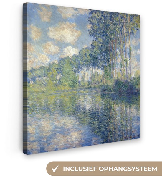 Toile Peinture Peupliers à l'Epte - Peinture de Claude Monet - 20x20 cm - Décoration murale