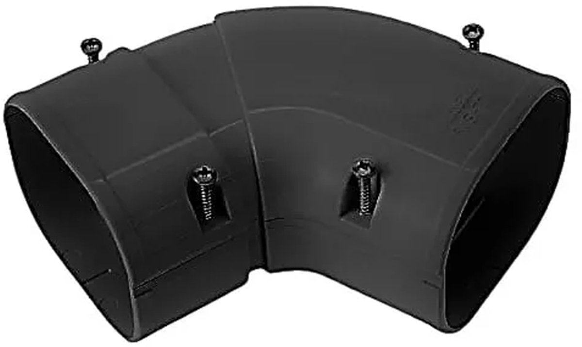 Bocht 45-90° Vlak Verstelbaar PVC Zwart Inaba Denko SKS-77-K 75 mm