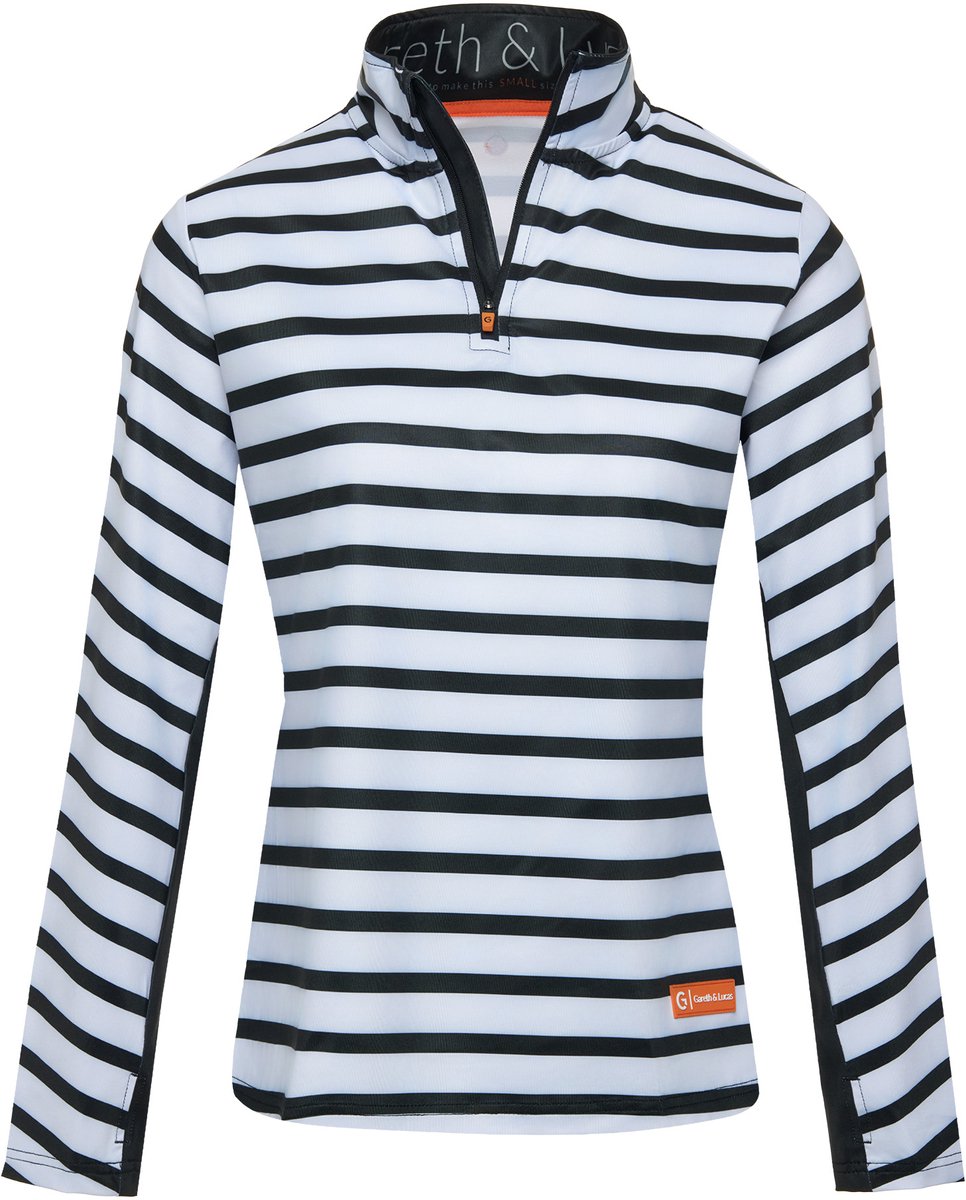 Gareth & Lucas Skipully The One Hundred and Eighteen Dames 100% Gerecycled Polyester Midlayer Sportshirt Wintersport Zwart