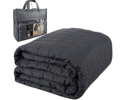 MOZY® - Verzwaringsdeken - 200 x 220 cm - Antraciet - 10 kg - 2 persoons - Dekbed - Deken - Gewichtsdeken