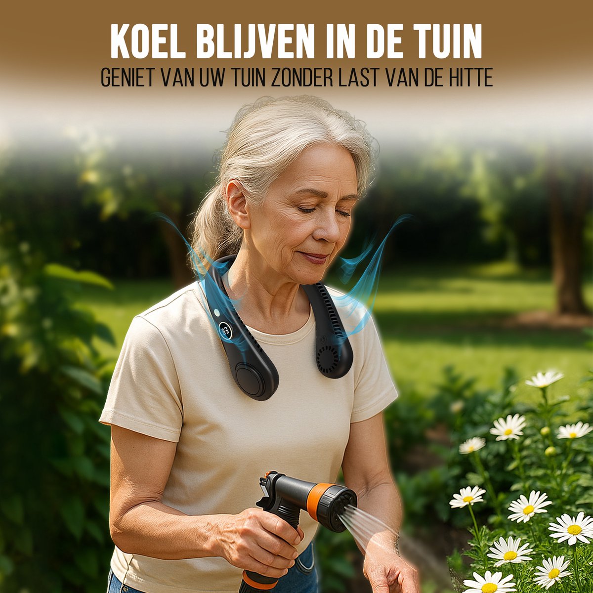 Nekventilator met Display - Nek Ventilator - Nekventilator met Koeling - Neck Fan - Draagbare Nek Ventilator - Gezichtsventilator - Hals Ventilator - Nek Fan - Hoofd Ventilator - Nek Airco - Nek Ventilator Oplaadbaar USB — afbeelding 4