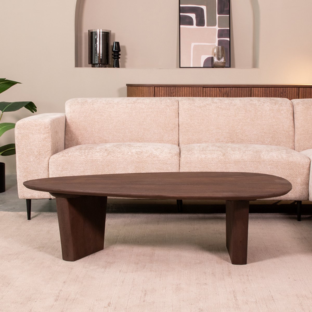 LABEL51 Wow Salontafel - Bruin - Hout - 135 cm Espresso