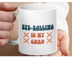 Mok Eye Rolling Is My Cardio Mug, Funny Quote Mug, Sarcastic Mug, Gift for Her, Workout Motivation, Gym Mug, Coffee Mug, Tea Mug