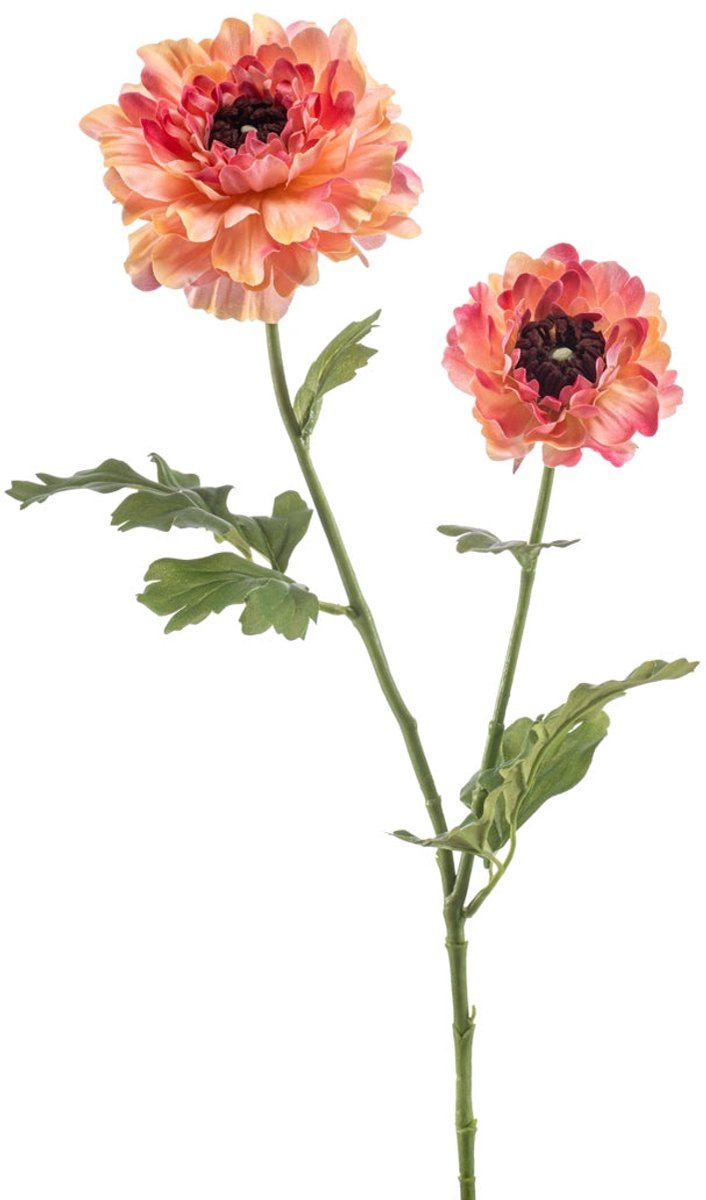 Emerald Kunstbloem Ranonkel Japans 65cm peach - Kunstplant voor binnen