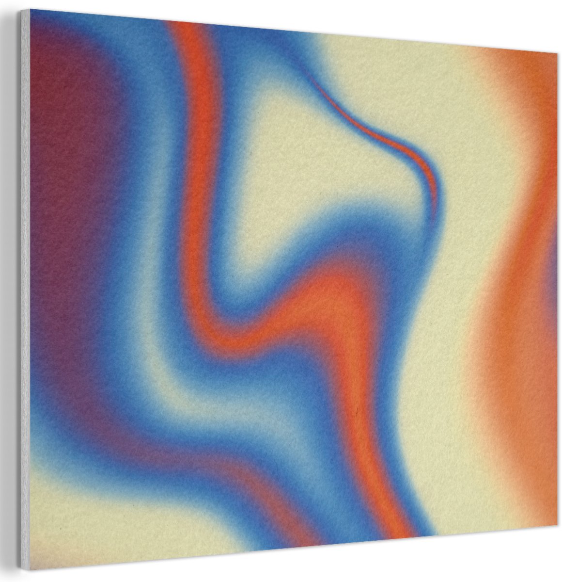 Akoestisch wandpaneel 40x30 cm - Vilt schilderij Golven - Kleurrijk - Abstract - Akoestische panelen - Geluidsdempende wanddecoratie - Geluidsisolatie woonkamer - Muurdecoratie geluidspanelen