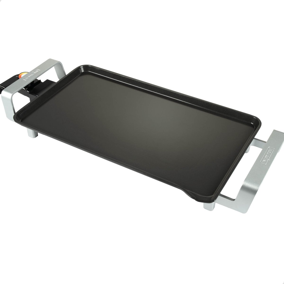 Jata Gr195 Grillplaat voor de keuken, 46 x 25 cm, anti-aanbaklaag, vrij van Pfoa, zeer krasbestendig, eenvoudige reiniging met sausopvangbak, 2200 W, zwart : Jata