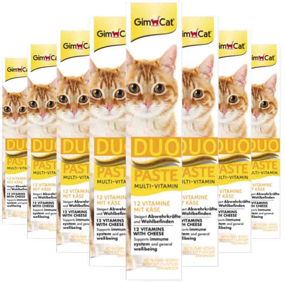 8x GimCat Multi-Vitamin Duo-Pasta Kaas - Vitamines 50 gr