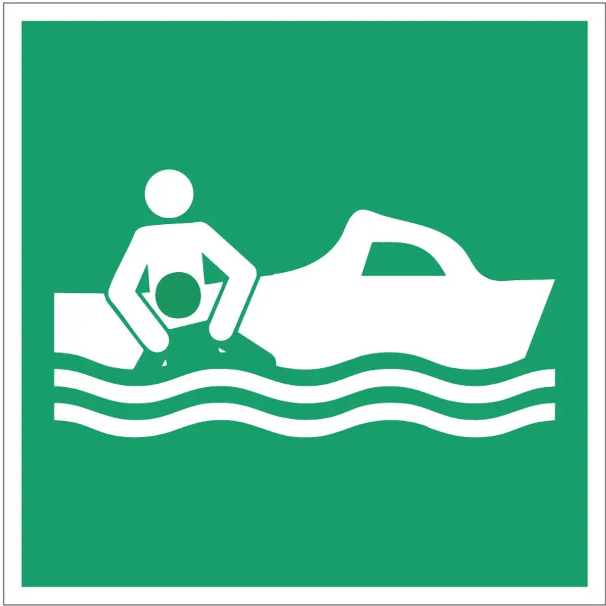 Reddingsboot sticker - E037 | 40 x 40 cm