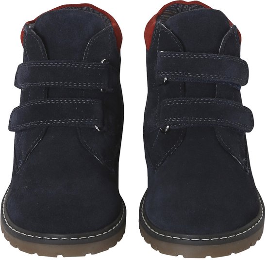 Boots voor jongens, collectie voor de kleuterschool, leer met klittenband marineblauw