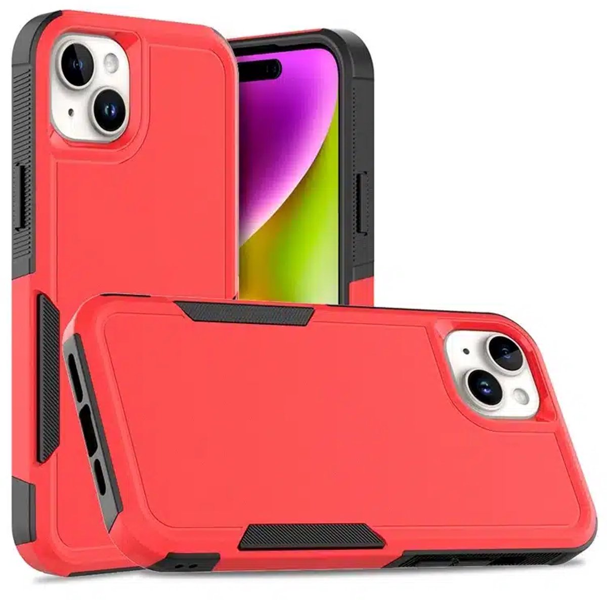 Cityhoesje - Backcover iPhone 15 - Anti-drop - Rood