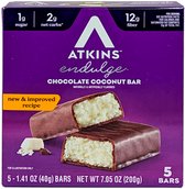 Atkins | Endulge | Chocolate Coconut Bar | Doos | 5 x 40g | Koolhydraatarm eten doe je zó!