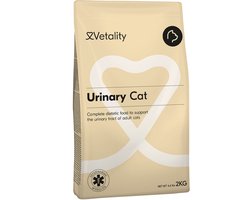 Vetality Kattenvoer Urinary - 2 x 2 kg - Kattenvoer Droogvoer - Dieetvoeding Kat - Helpt Blaasgruis Voorkomen en Lost Op - Voordeelverpakking