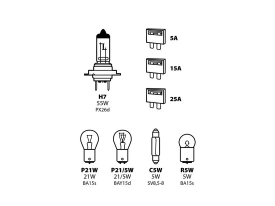 Lampa 12V Reservelampenset