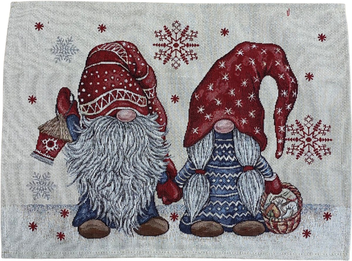 Placemat - Gobelinstof - Kerst - Christmas Couple - Loper 35 x 45 cm