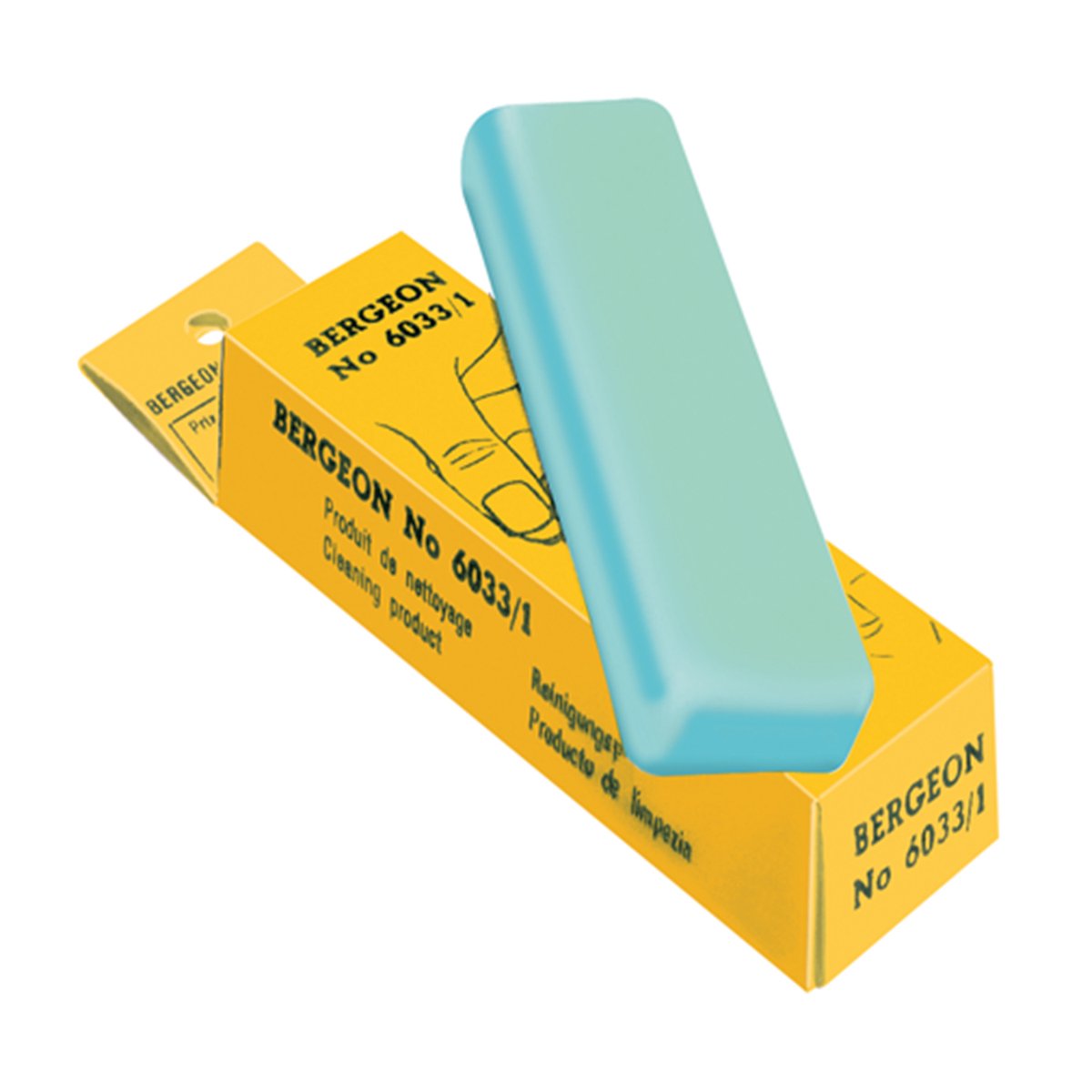 Bergeon 6033-1 Rodico, reinigingsmiddel, groen, voor het reinigen van pennen, wielen, enz., hardere uitvoering, reinigingshulpmiddel, 1 x 48 g