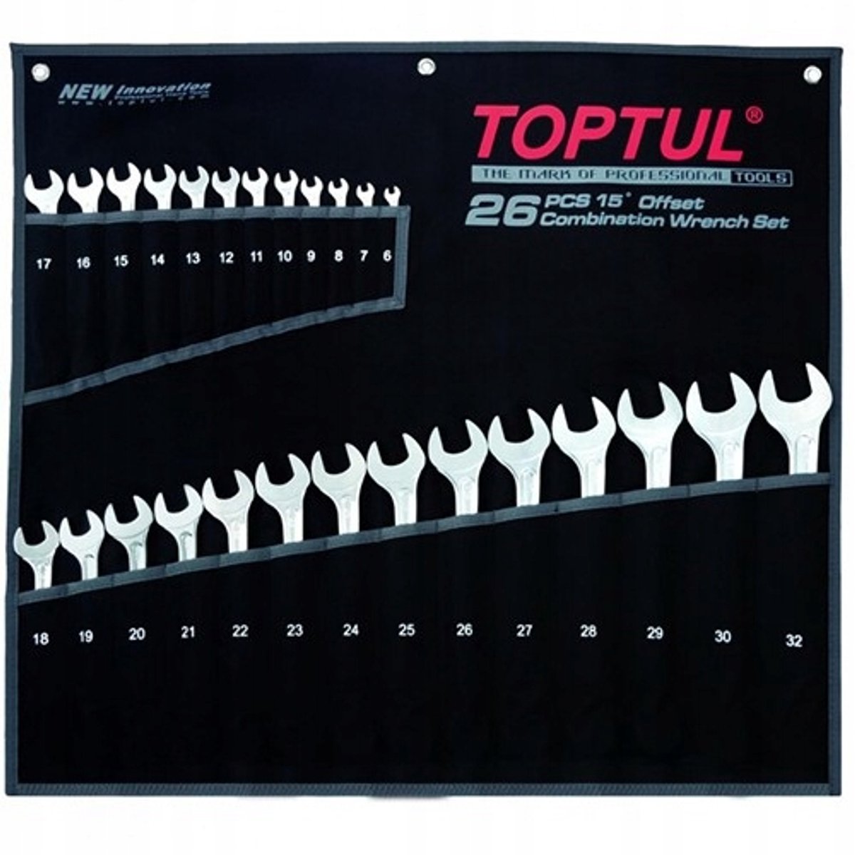 TOPTUL ringsleutelset 26-delig 6-32 mm GPAX2601