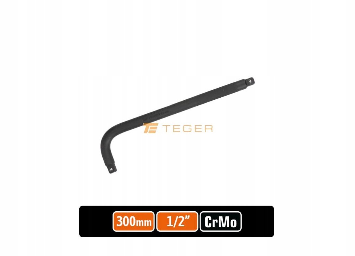 L-greep 1/2" 300mm Cr-Mo staal - Gesmeed
