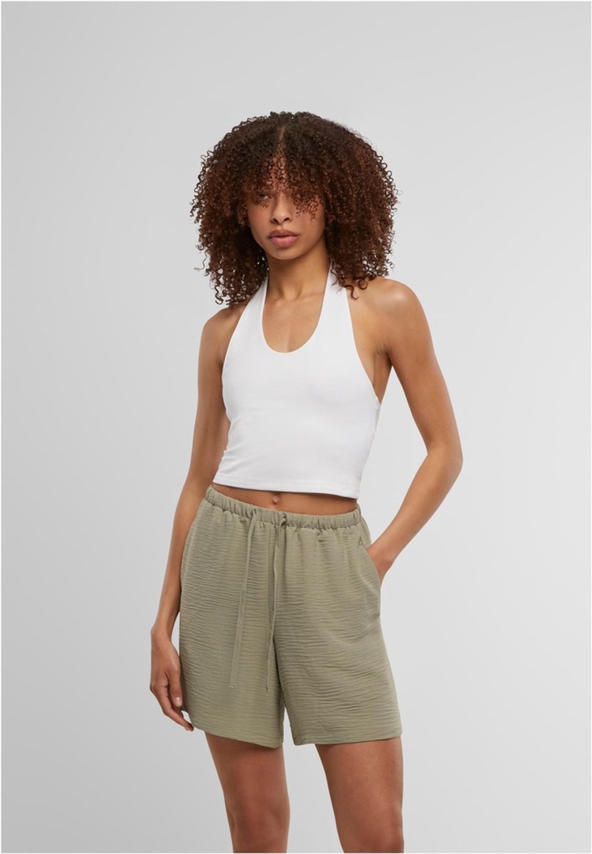 Urban Classics Basic Neckholder Jersey Crop top L Wit