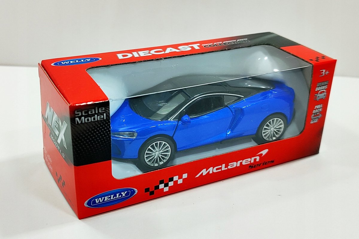 Welly McLaren GT Modelauto - Blauw, 10cm