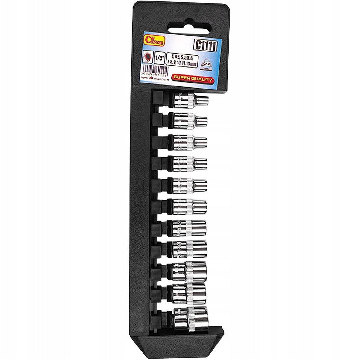 Richmann Dop Bits Set 1/4" 4-13mm, 11 Stuks, CR-V Staal