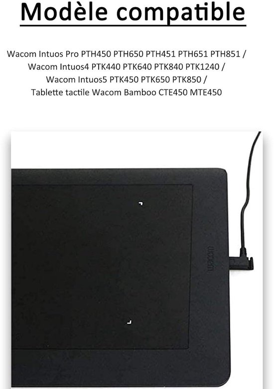 Provento - Vervangende data- en oplaadkabel voor Intuos Pro, Intuos5, Intuos4 en Bamboo tablets. — afbeelding 3