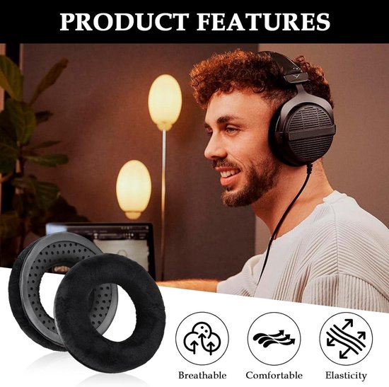 DT770 Oorkussens - Vervangende Oorkussens Voor DT770, DT880 En DT990 PRO Hoofdtelefoons - Pluche - Zacht En Comfortabel