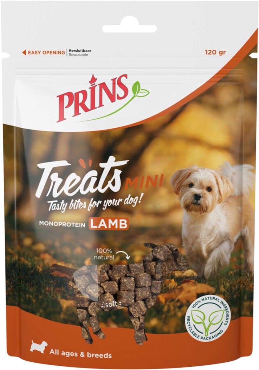 Prins Hondensnack Treats Lamb - 10 x 120 gr - Voordeelverpakking