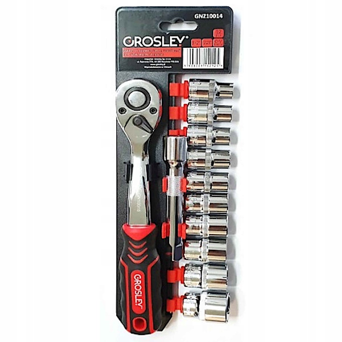 Grosley 1/2" Dopad Klucz Zestaw z Grzechotką - 12 Delen