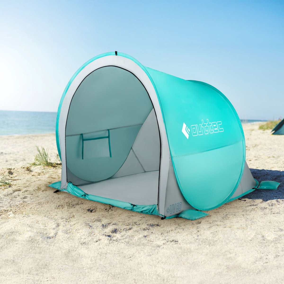 Tente De Plage, Pop-up Automatique Abris, Portable Montage Tente Anti Uv Pour Exterieure Camping Plage Peche Jardin 1 3 Personne