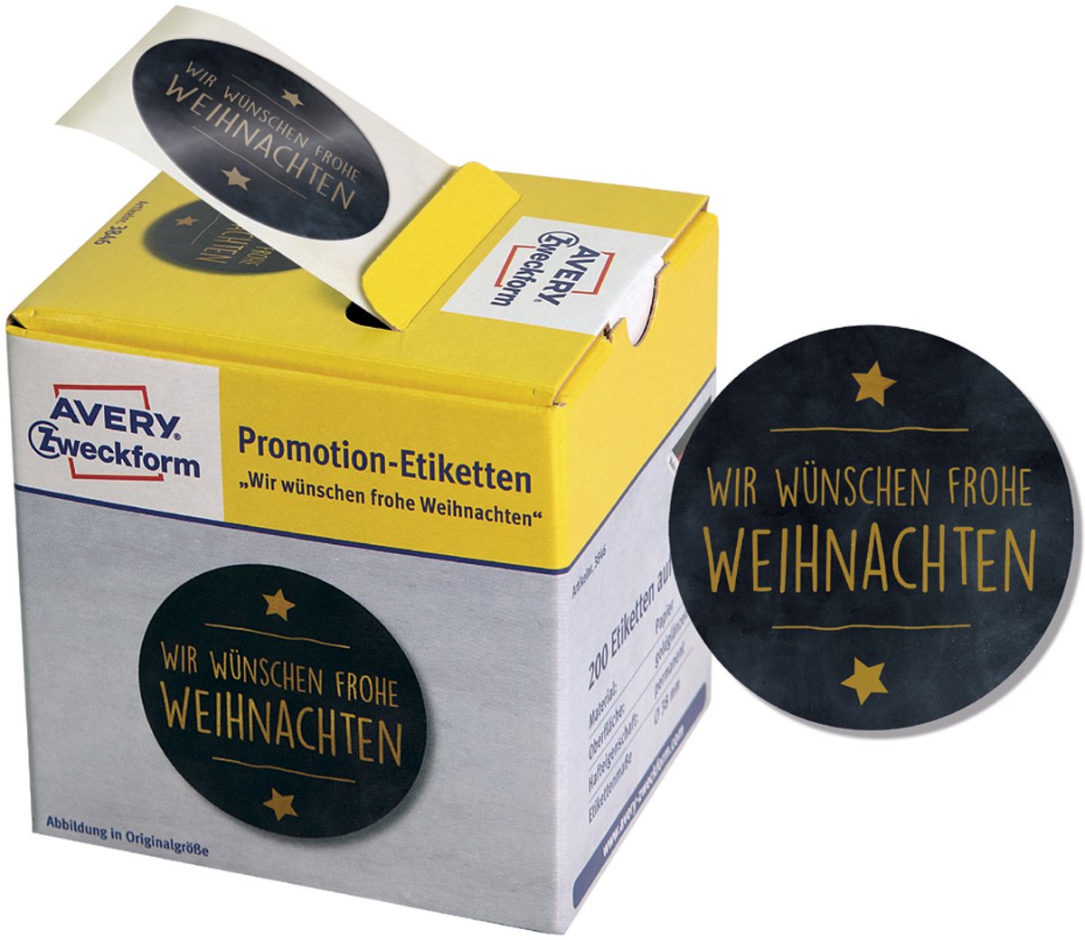 AVERY Zweckform Promotion-Etiketten 'Weihnachten', schwarz