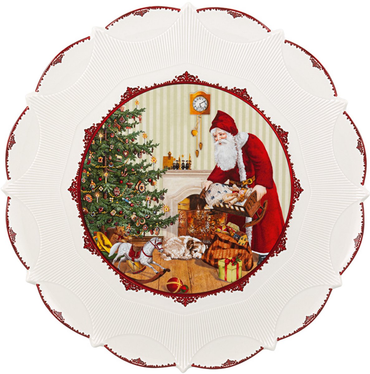 Villeroy & Boch Toy's Fantasy Plat Bord Kerstman En Cadeau's Large