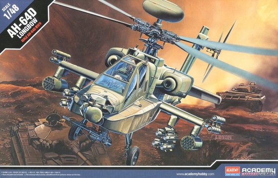 Academy Modelbouwpakket Vliegtuigen - 12268 Boeing AH-64 Apache - AH-64D Longbow - Helikopter Plastic - 1:48 - Modelbouw