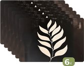 Napperons - 6 pièces - 45x30 cm - Set de table en plastique - Feuille - Wit - Minimaliste - Dessous de Assiettes - Décoration de table - Accessoires de décoration de table de Cuisine - Dessous de verre en Vinyl - Décoration de table