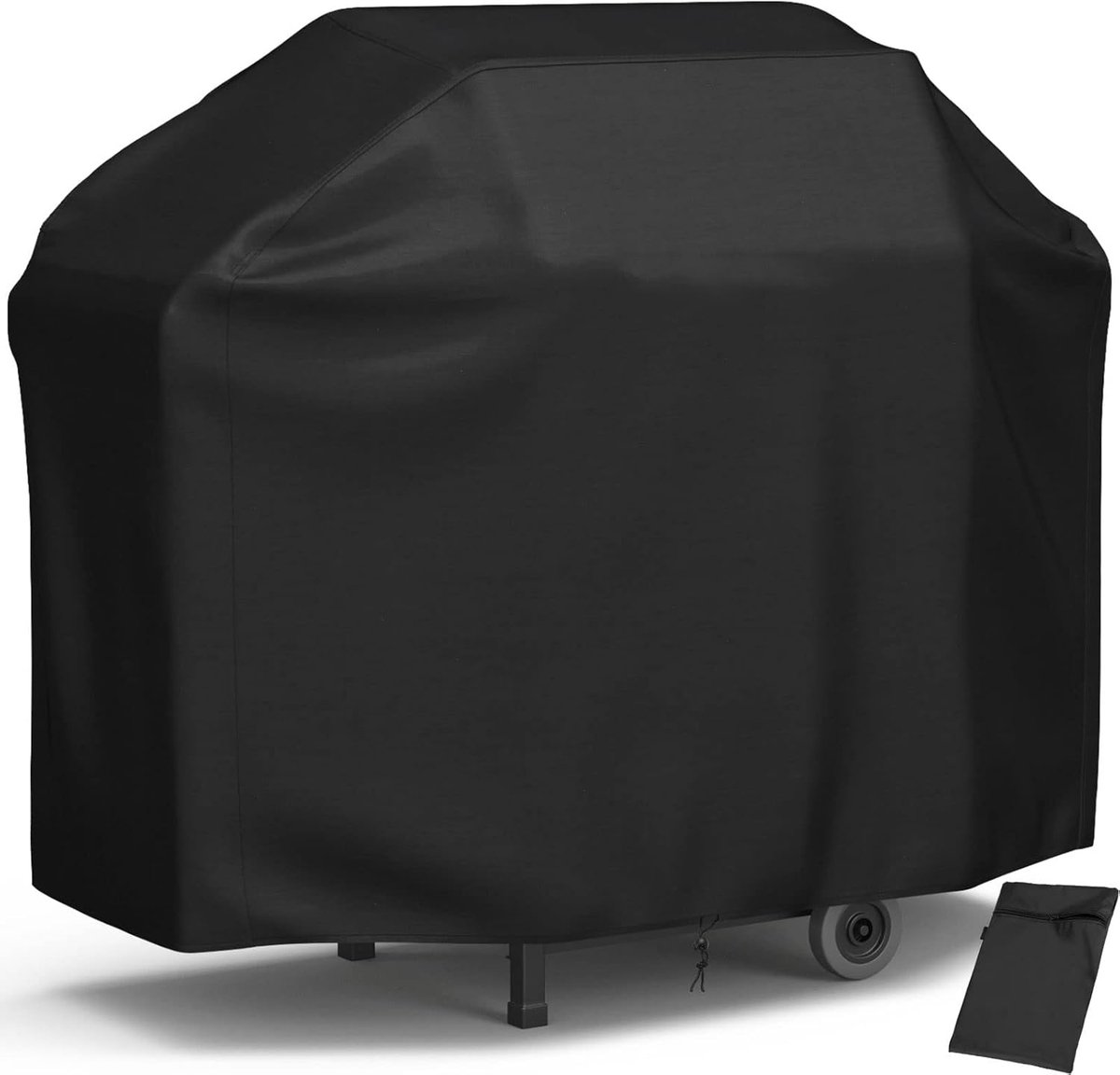 Universele Waterdichte BBQ Afdekhoes met Trekkoord - UV-Bescherming en Windbestendig - Geschikt voor Gasgrill en Barbecue - 147x61x117 cm - Inclusief Opbergtas