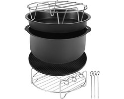 Heteluchtfriteuse Accessoires Set 8-delig bakset - zwart
