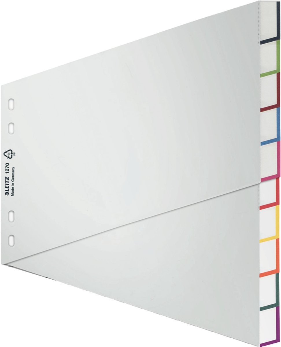 Leiditz Plastic Tabbladen, Blanco, A4 Breed, 20-delig