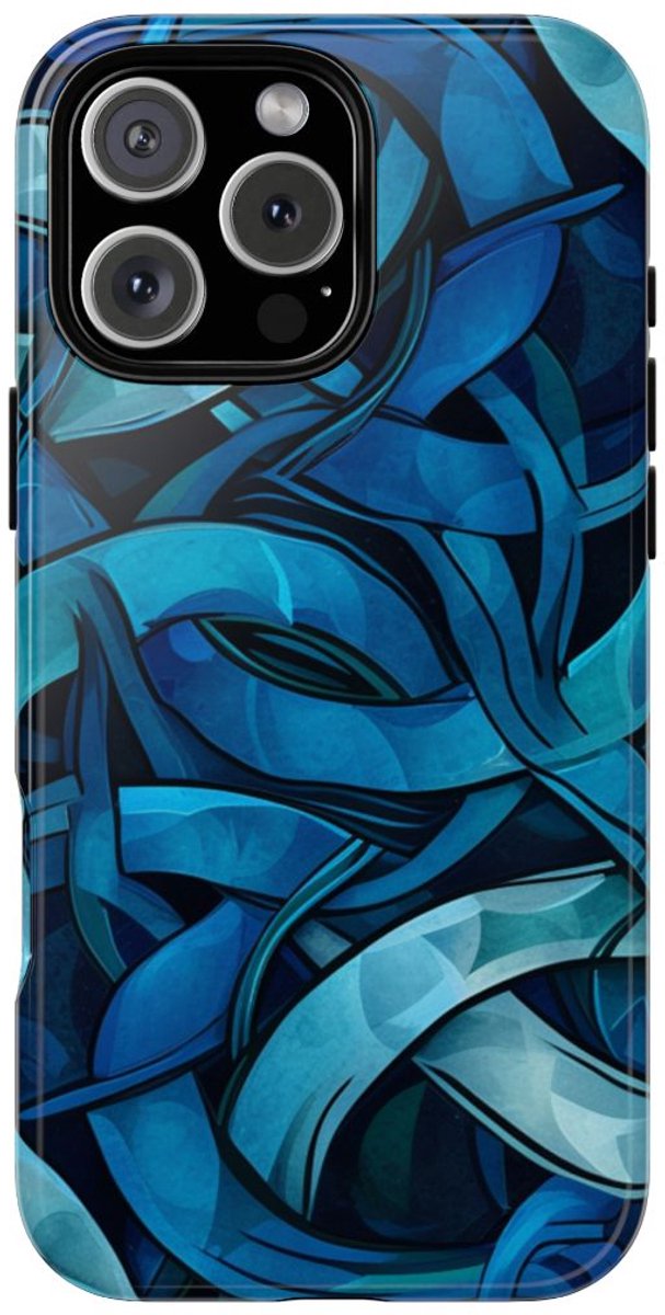 Blauw Keltisch Knoopmotief – Telefoonhoesje Geschikt voor iPhone 16 Pro Max