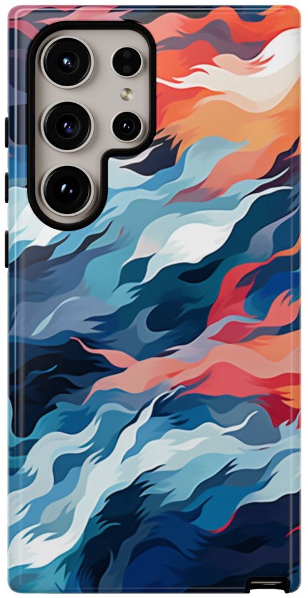 Abstracte Golvende Patronen – Telefoonhoesje Geschikt voor Samsung Galaxy S24 Ultra