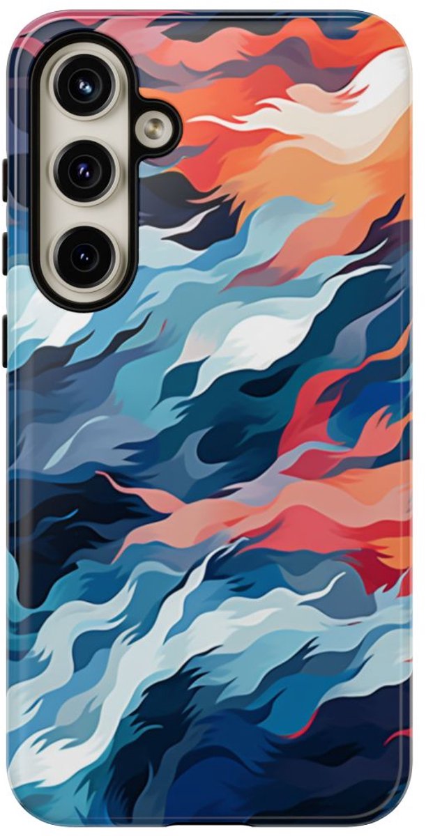 Abstracte Golvende Patronen – Telefoonhoesje Geschikt voor Samsung Galaxy S24 Plus