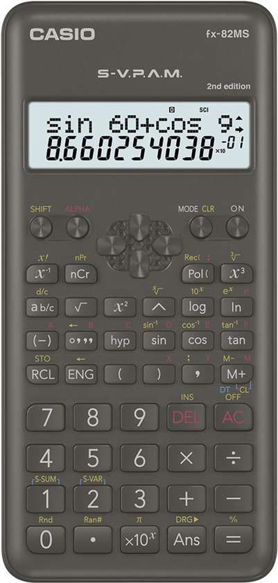 Casio FX-82MS-2 Scientific Calculator - Black - Rekenmachine