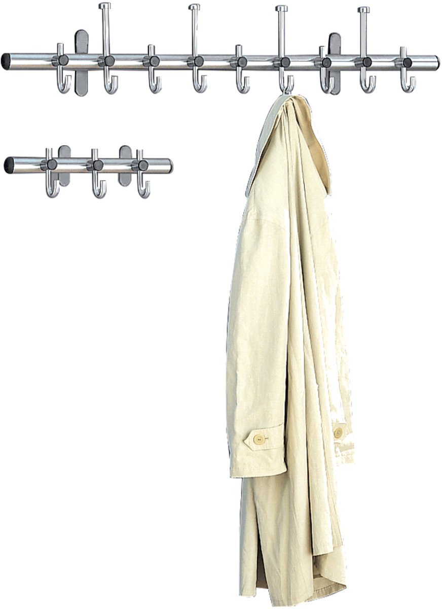 Kerkmann Wandkapstok Adri RVS 45cm met 3 haken metaal
