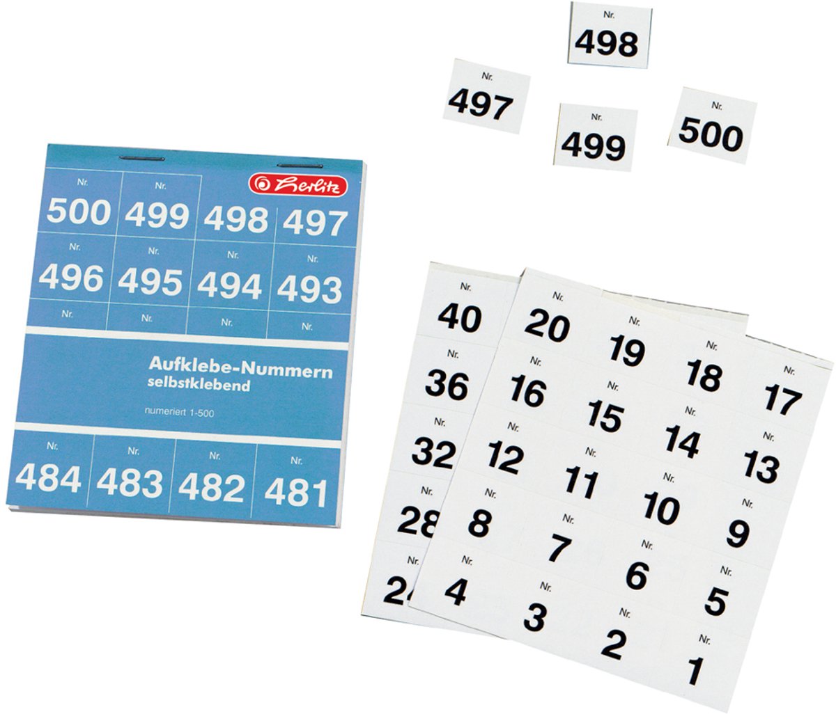 Herlitz Aufklebenummern 1-500 zelfklevend