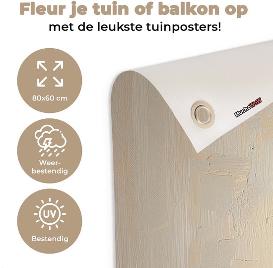 Tuinposter 80x60 cm - Tuindecoratie Paashaas - Pastel - Eieren - Poster voor in de tuin - Buiten decoratie - Schutting tuinschilderij - Tuindoek muurdecoratie - Wanddecoratie balkondoek - Pasen - Paasdecoratie - Paas versiering