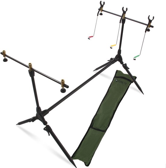 MIKADO BENT 3 ROD POD Support de canne à pêche variable solide et stable MIKADO BENT 3 ROD POD Support de canne à pêche variable solide et stable