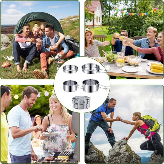 ZRSS® Camping Pannenset - Kookset - Kamperen - Campingpan - RVS — afbeelding 4