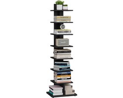 ACAZA Boekenkast - Boekenrek - 121.5 x 34 x 26.5 cm - Hout - Zwart