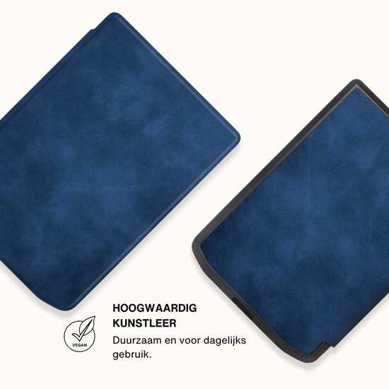 Lunso PocketBook Verse / Verse Pro / Verse Color Slim hard case hoes (6 inch) - sleepcover - Donkerblauw van Lunso — afbeelding 2